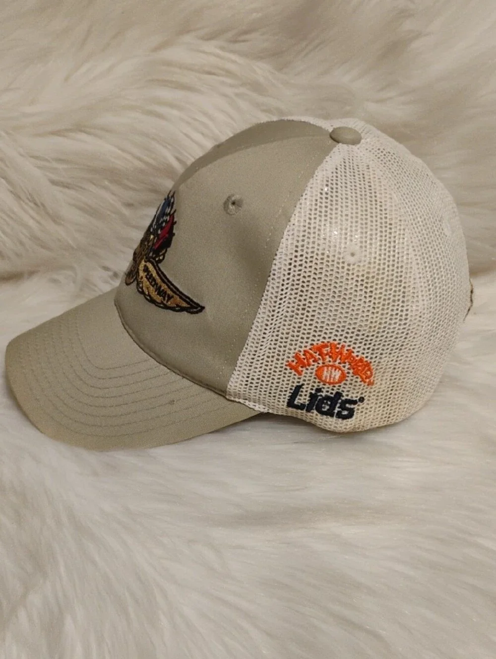 (C-75) Indianapolis Speedway Beige Mesh-Back Hat